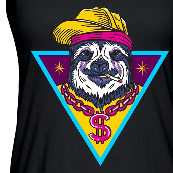 Gangsta Sloth Ladies Essential Flowy Tank