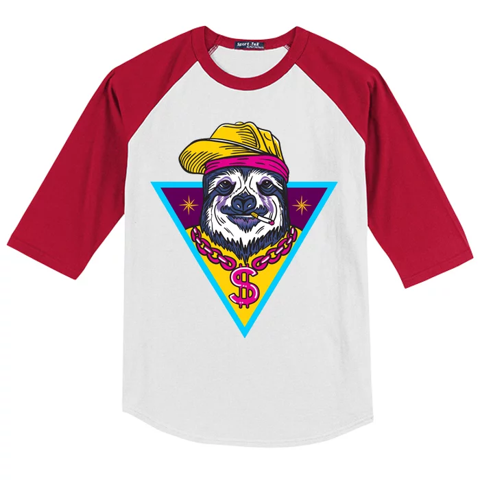 Gangsta Sloth Kids Colorblock Raglan Jersey