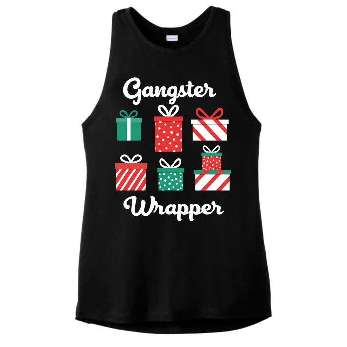 Gangsta Wrapper Funny Christmas Gift Ladies Tri-Blend Wicking Tank