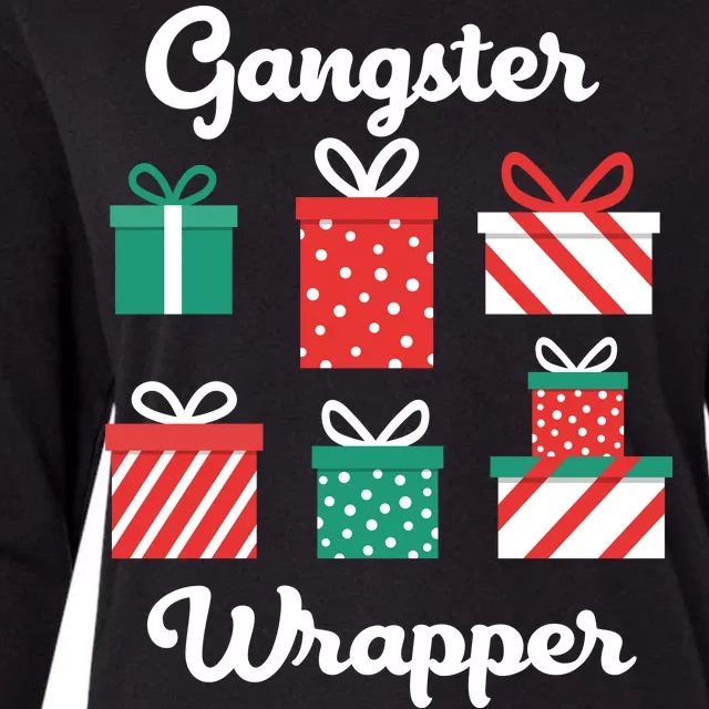 Gangsta Wrapper Funny Christmas Gift Womens Cotton Relaxed Long Sleeve T-Shirt