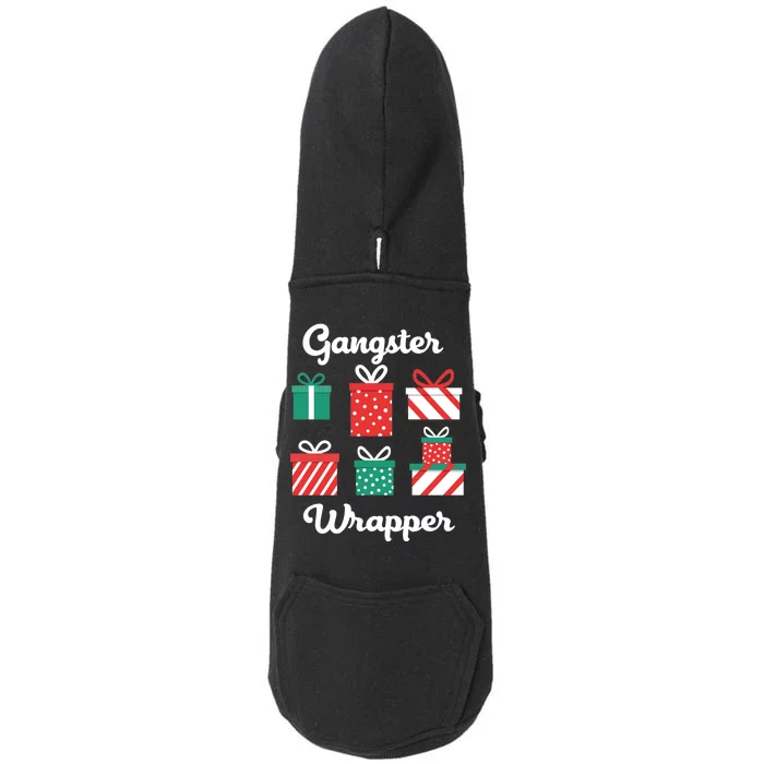 Gangsta Wrapper Funny Christmas Gift Doggie 3-End Fleece Hoodie