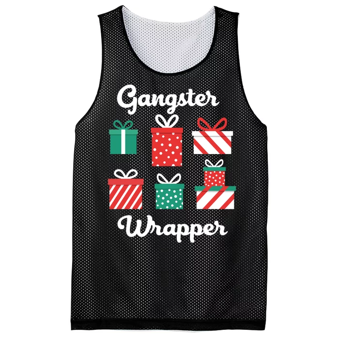 Gangsta Wrapper Funny Christmas Gift Mesh Reversible Basketball Jersey Tank