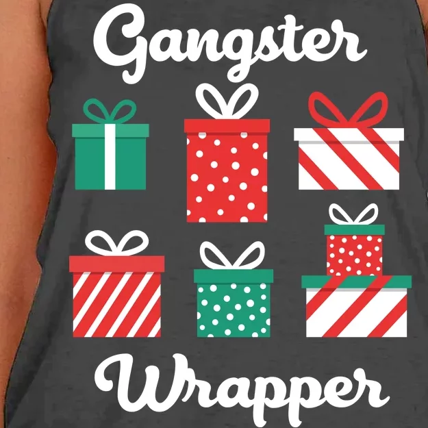 Gangsta Wrapper Funny Christmas Gift Women's Knotted Racerback Tank