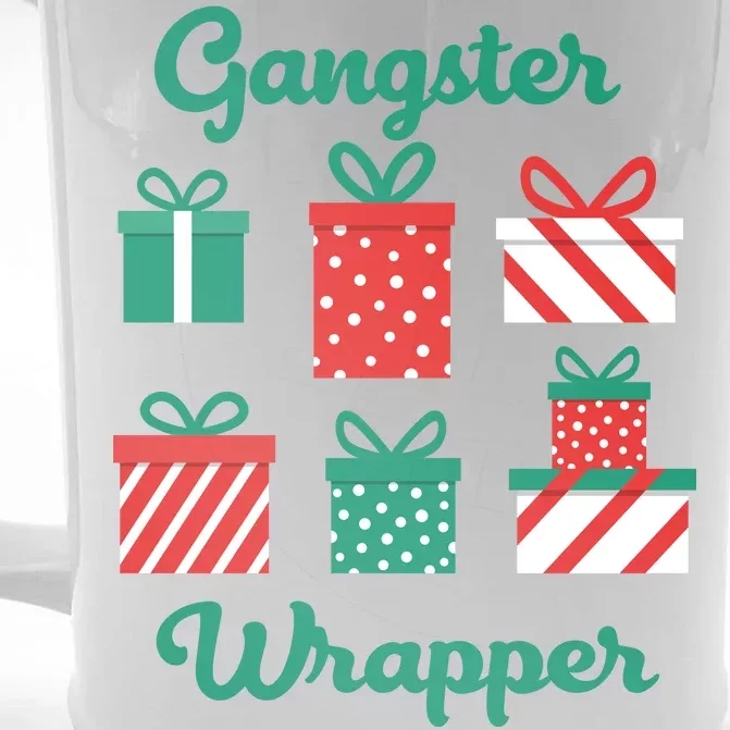 Gangsta Wrapper Funny Christmas Gift Front & Back Beer Stein