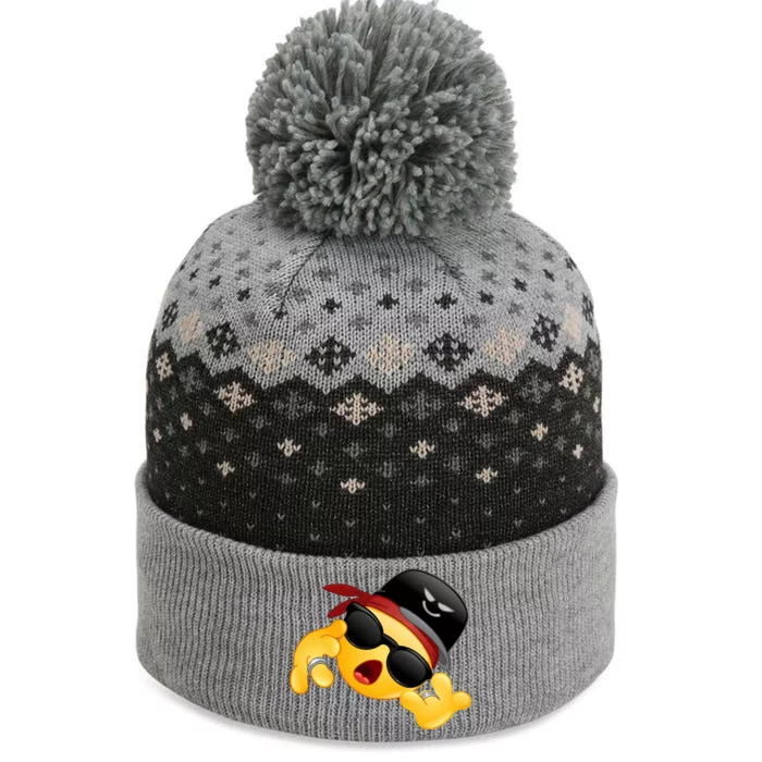 Gangster Emoji Smiley The Baniff Cuffed Pom Beanie