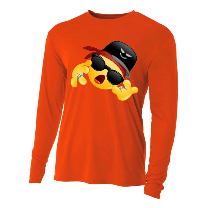 Gangster Emoji Smiley Cooling Performance Long Sleeve Crew