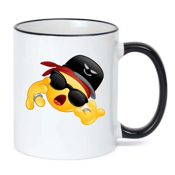 Gangster Emoji Smiley Black Color Changing Mug