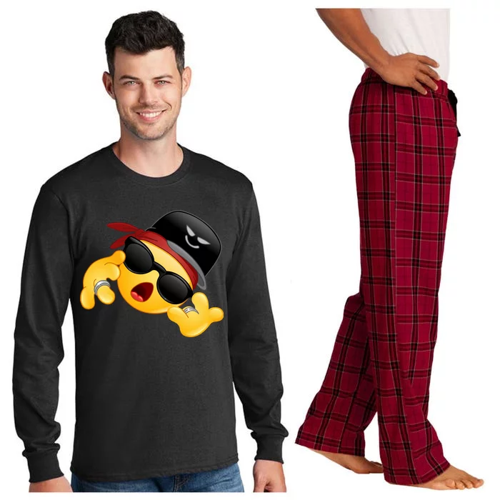 Gangster Emoji Smiley Long Sleeve Pajama Set