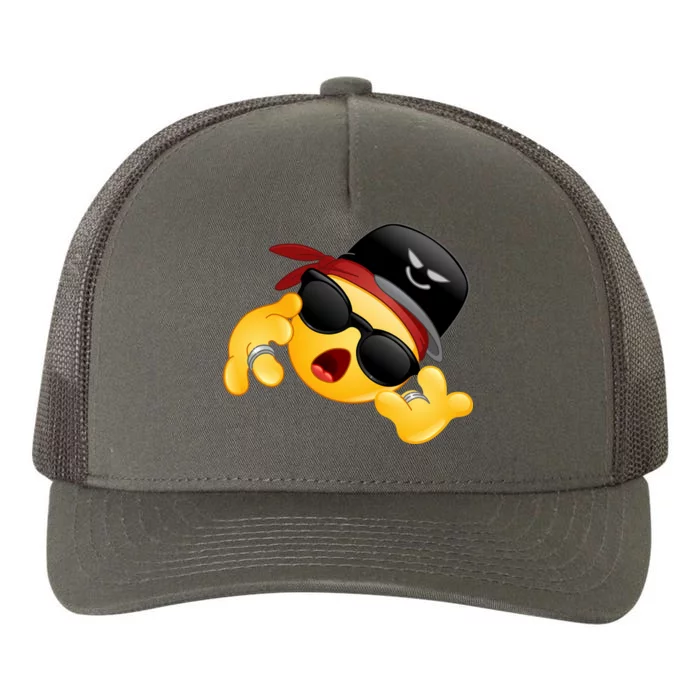 Gangster Emoji Smiley Yupoong Adult 5-Panel Trucker Hat