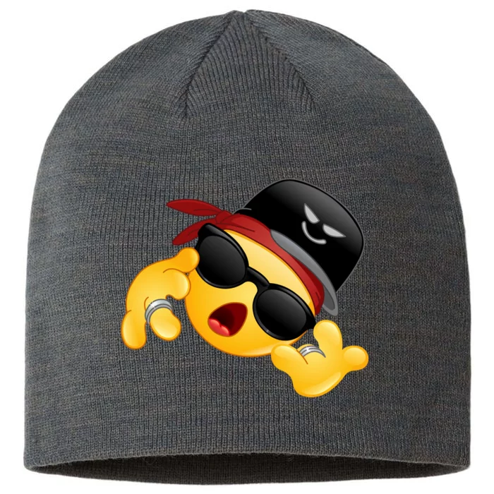 Gangster Emoji Smiley 8 1/2in Sustainable Knit Beanie