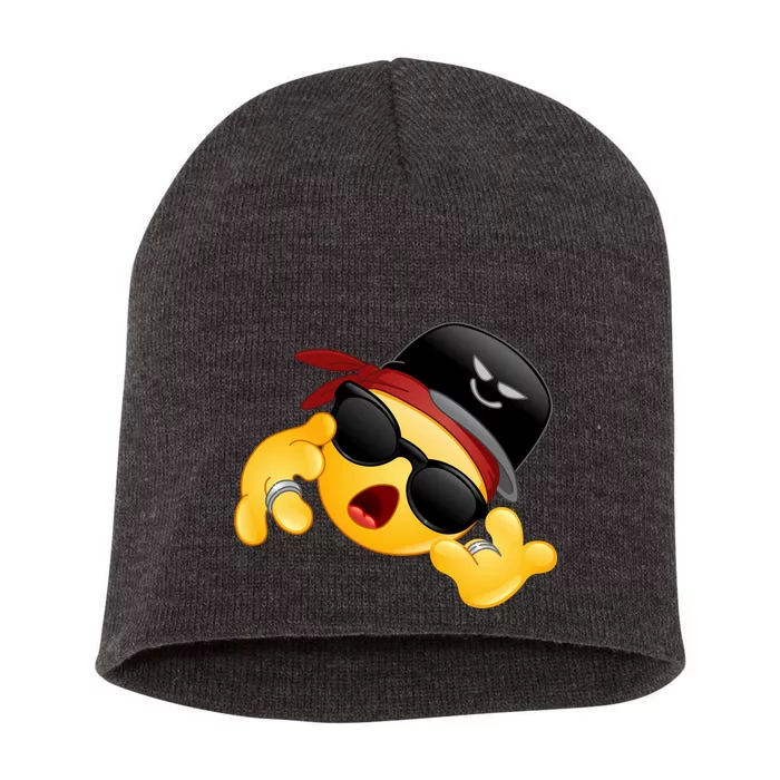 Gangster Emoji Smiley Short Acrylic Beanie