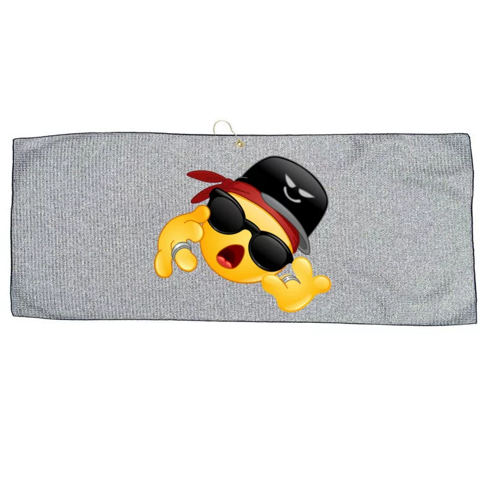 Gangster Emoji Smiley Large Microfiber Waffle Golf Towel