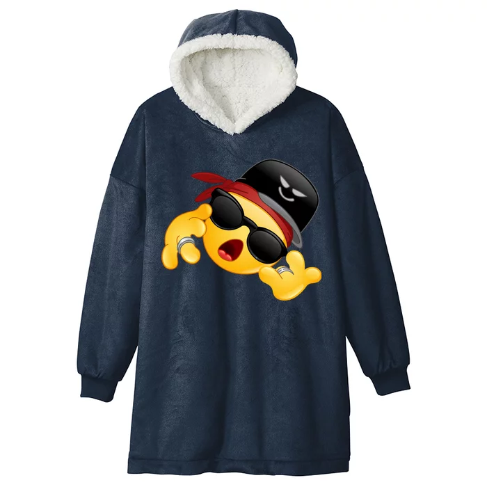 Gangster Emoji Smiley Hooded Wearable Blanket