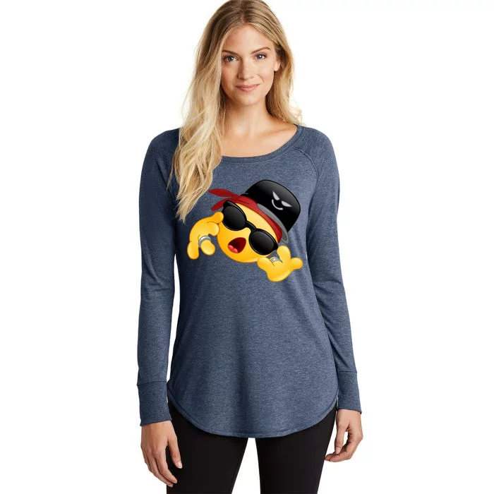 Gangster Emoji Smiley Women's Perfect Tri Tunic Long Sleeve Shirt