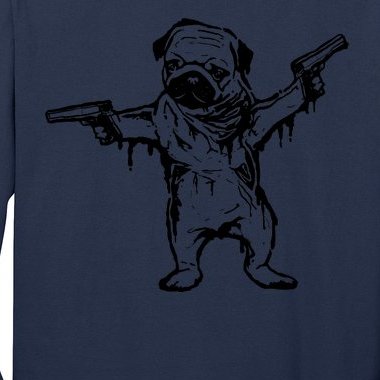 Gangster Pug With Guns Long Sleeve Shirt