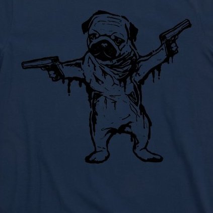 Gangster Pug With Guns T-Shirt