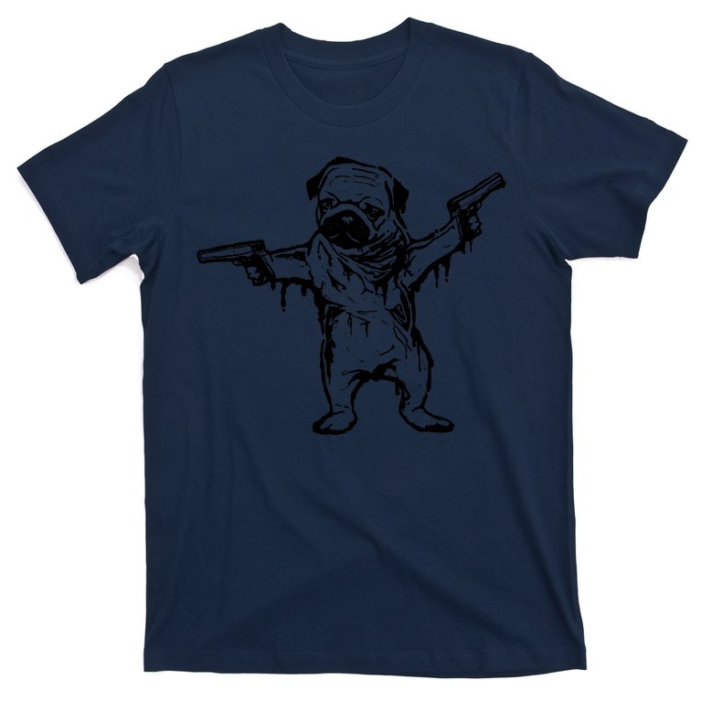 Gangster Pug With Guns T-Shirt