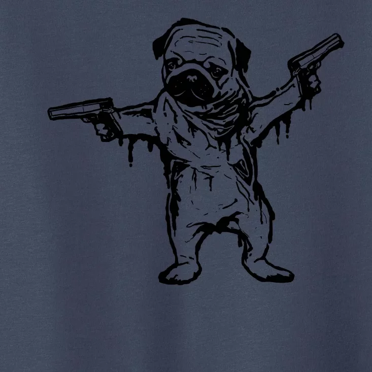 Gangster Pug With Guns Toddler T-Shirt