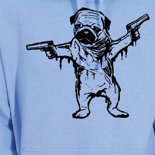 Gangster Pug With Guns Unisex Surf Hoodie