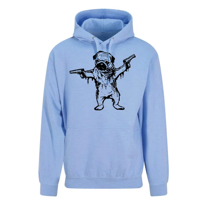 Gangster Pug With Guns Unisex Surf Hoodie