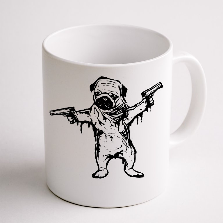 Gangster Pug With Guns Coffee Mug