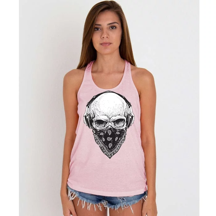 Gangster Skull Women's Knotted Racerback Tank