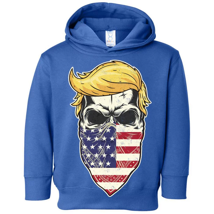 Gangster Trump USA Bandanna Skull Toddler Hoodie