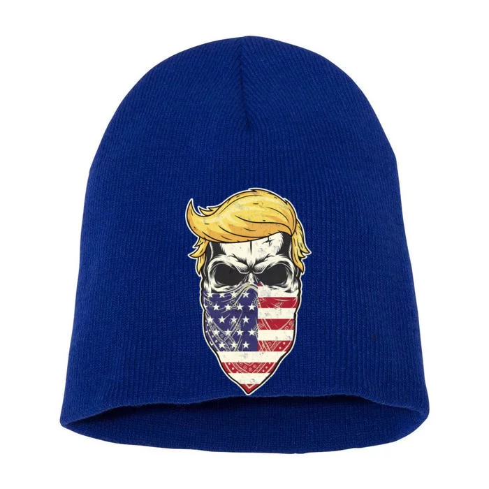 Gangster Trump USA Bandanna Skull Short Acrylic Beanie