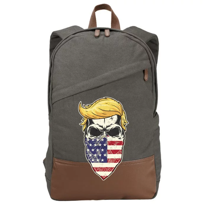 Gangster Trump USA Bandanna Skull Cotton Canvas Backpack