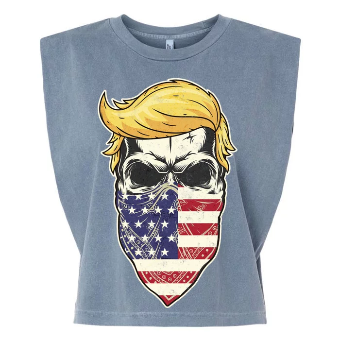 Gangster Trump USA Bandanna Skull Garment-Dyed Women's Muscle Tee