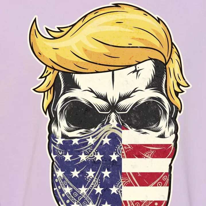 Gangster Trump USA Bandanna Skull Garment-Dyed Sweatshirt