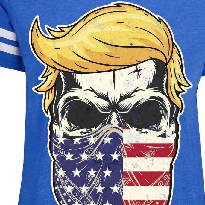 Gangster Trump USA Bandanna Skull Enza Ladies Jersey Football T-Shirt