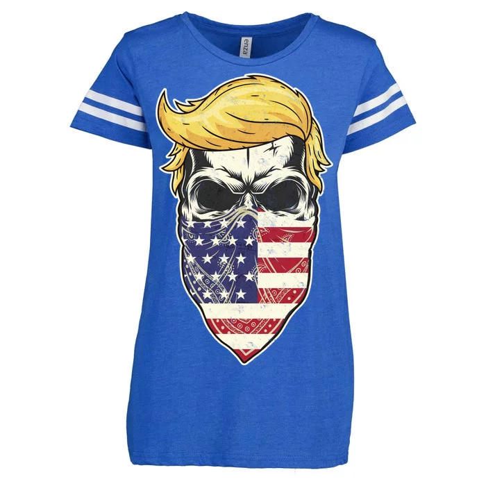 Gangster Trump USA Bandanna Skull Enza Ladies Jersey Football T-Shirt