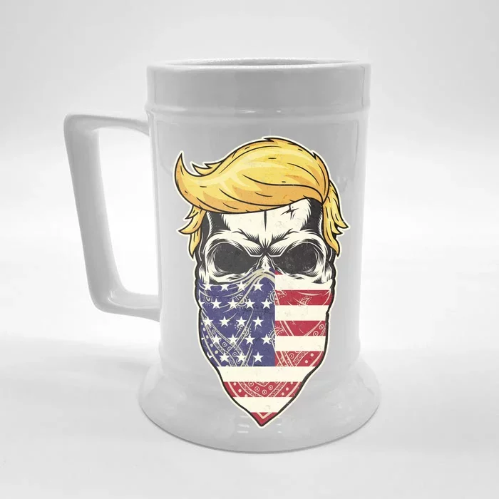 Gangster Trump USA Bandanna Skull Front & Back Beer Stein