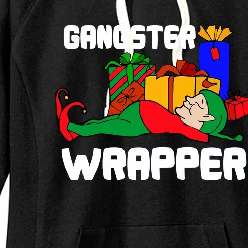 Gangster Wrapper Elf Gift Wrapping Women's Fleece Hoodie