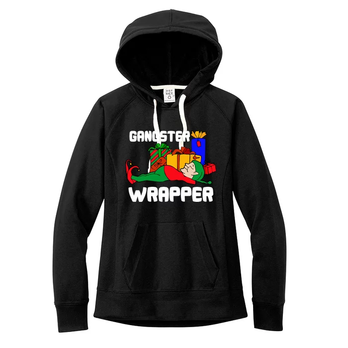 Gangster Wrapper Elf Gift Wrapping Women's Fleece Hoodie