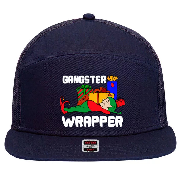 Gangster Wrapper Elf Gift Wrapping 7 Panel Mesh Trucker Snapback Hat