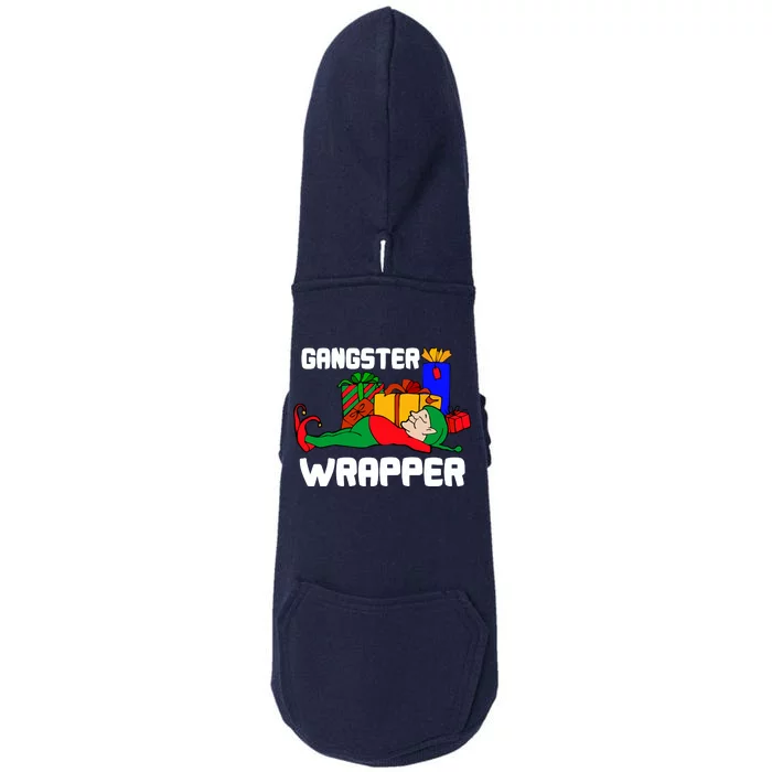 Gangster Wrapper Elf Gift Wrapping Doggie 3-End Fleece Hoodie