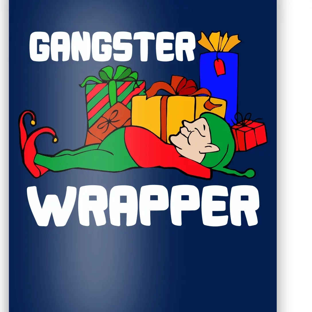 Gangster Wrapper Elf Gift Wrapping Poster