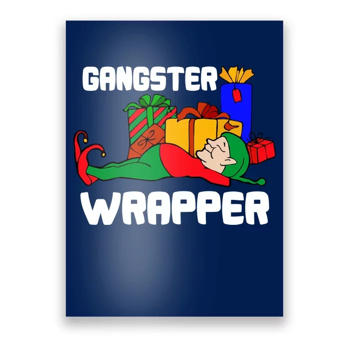 Gangster Wrapper Elf Gift Wrapping Poster