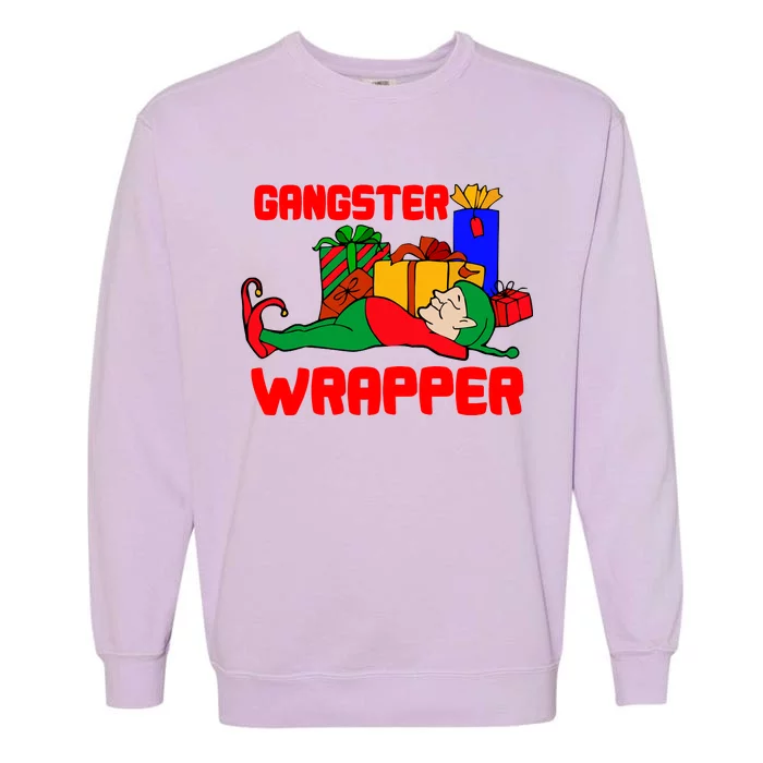 Gangster Wrapper Elf Gift Wrapping Garment-Dyed Sweatshirt