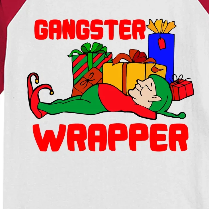 Gangster Wrapper Elf Gift Wrapping Kids Colorblock Raglan Jersey