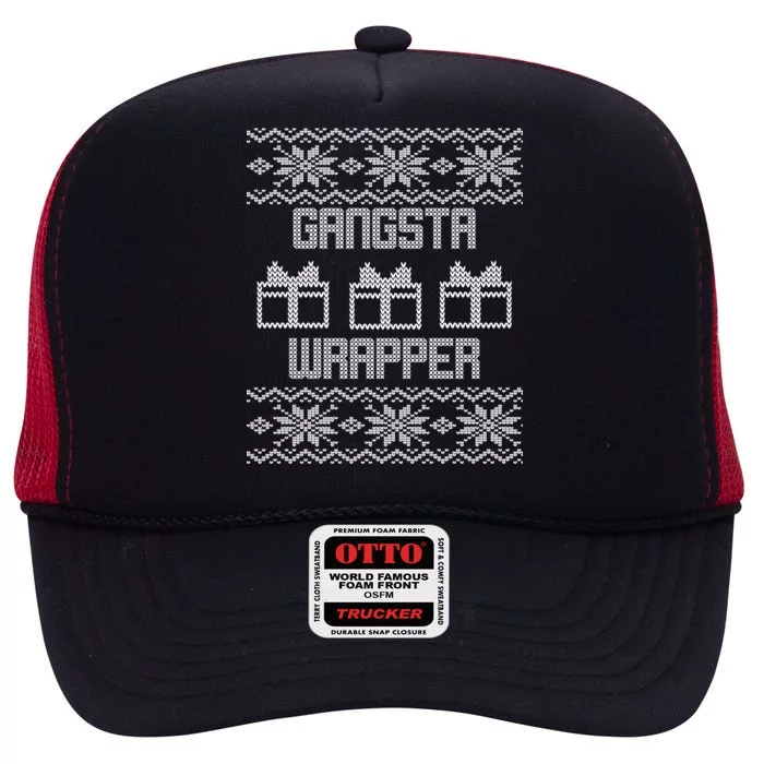 Gangster Wrapper Ugly Christmas High Crown Mesh Trucker Hat