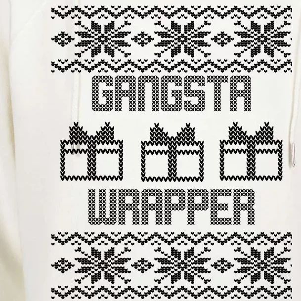 Gangster Wrapper Ugly Christmas Womens Funnel Neck Pullover Hood