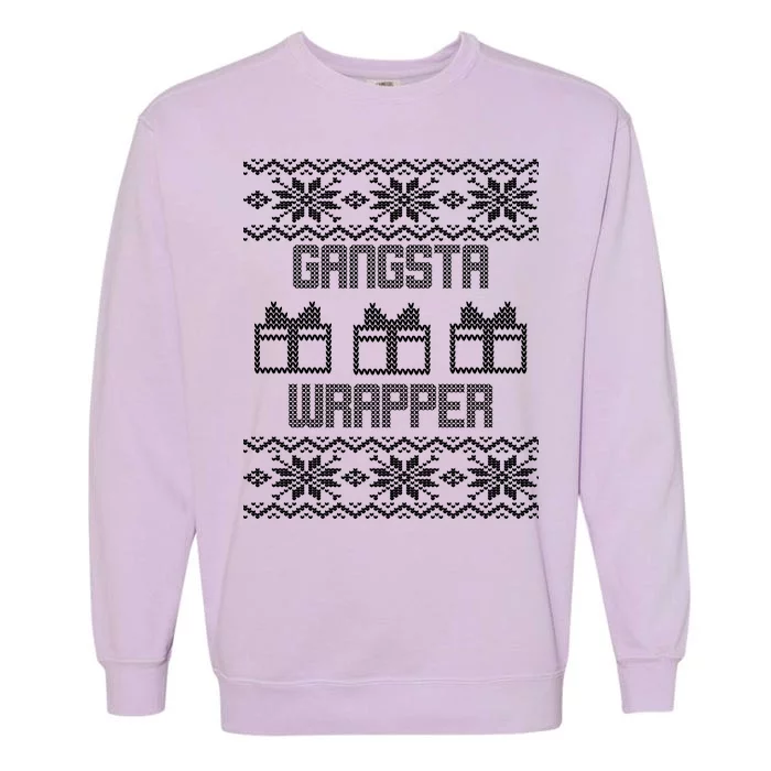 Gangster Wrapper Ugly Christmas Garment-Dyed Sweatshirt