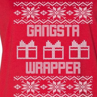 Gangster Wrapper Ugly Christmas Women's V-Neck Plus Size T-Shirt