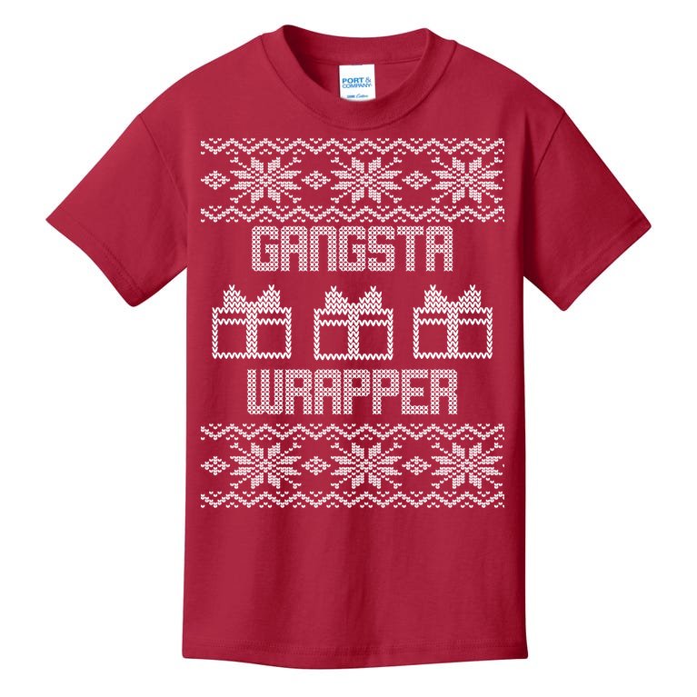Gangster Wrapper Ugly Christmas Kids T-Shirt