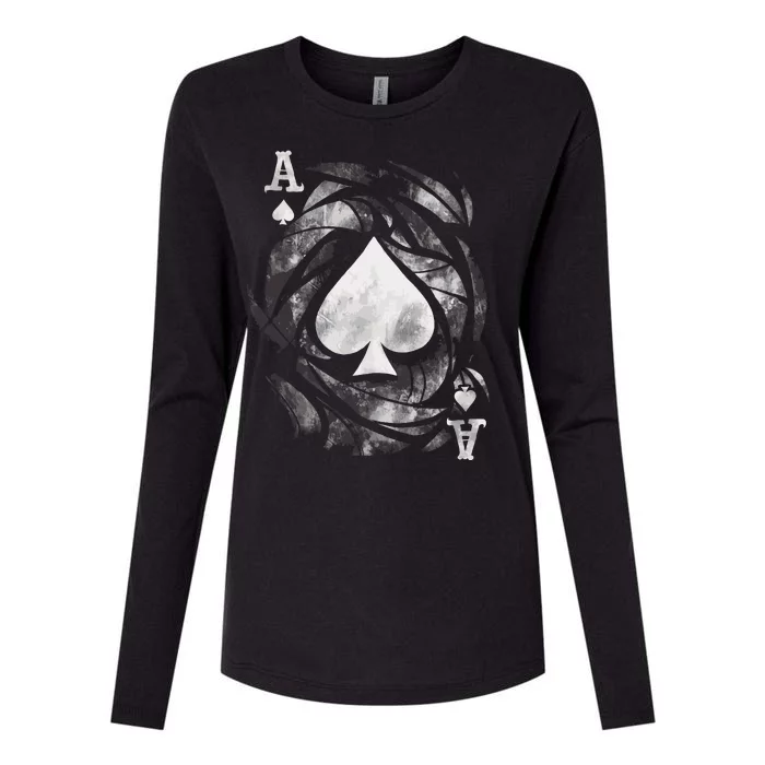 Grunge Ace Of Spades Womens Cotton Relaxed Long Sleeve T-Shirt