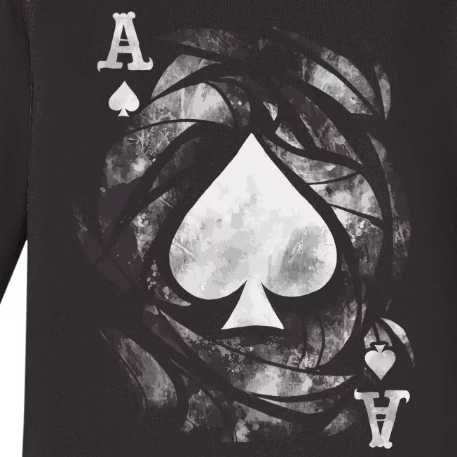 Grunge Ace Of Spades Baby Long Sleeve Bodysuit