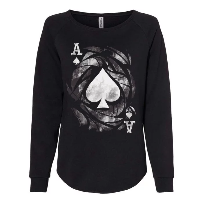 Grunge Ace Of Spades Womens California Wash Sweatshirt